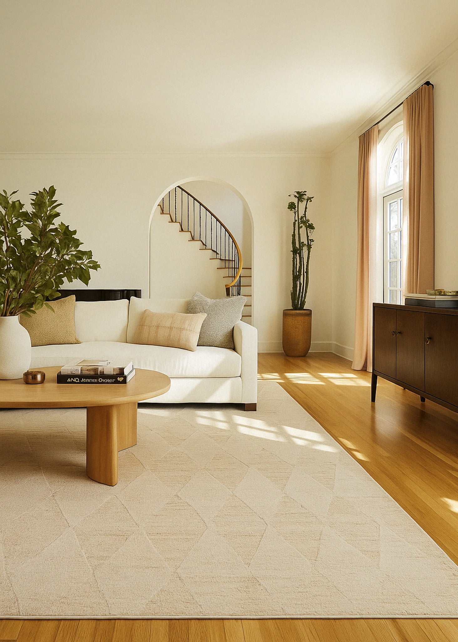 Rug Branch Astra Modern Indoor Area Rug, Cream Beige, Abstract - Living Room, Bedroom, Dining Room, and Kitchen