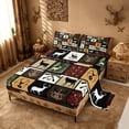 thumbnail image 2 of meiyoeat Rustic Farmhouse Hunting Queen Sheets For Boys,Safari Deer Patchwork Plaid Pattern Queen Sheet Sets,4-Piece, 2 of 6