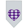 thumbnail image 3 of Pet and Dog Bandana Screen Printed, "Argyle Heart Purple", 3 of 5