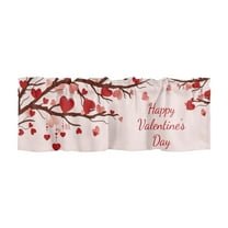 SLYNSHome Window Valance Curtains Short Drapes 18x54 inch Short Curtains with Heart Half Curtains for Bedroom Kitchen Decoration