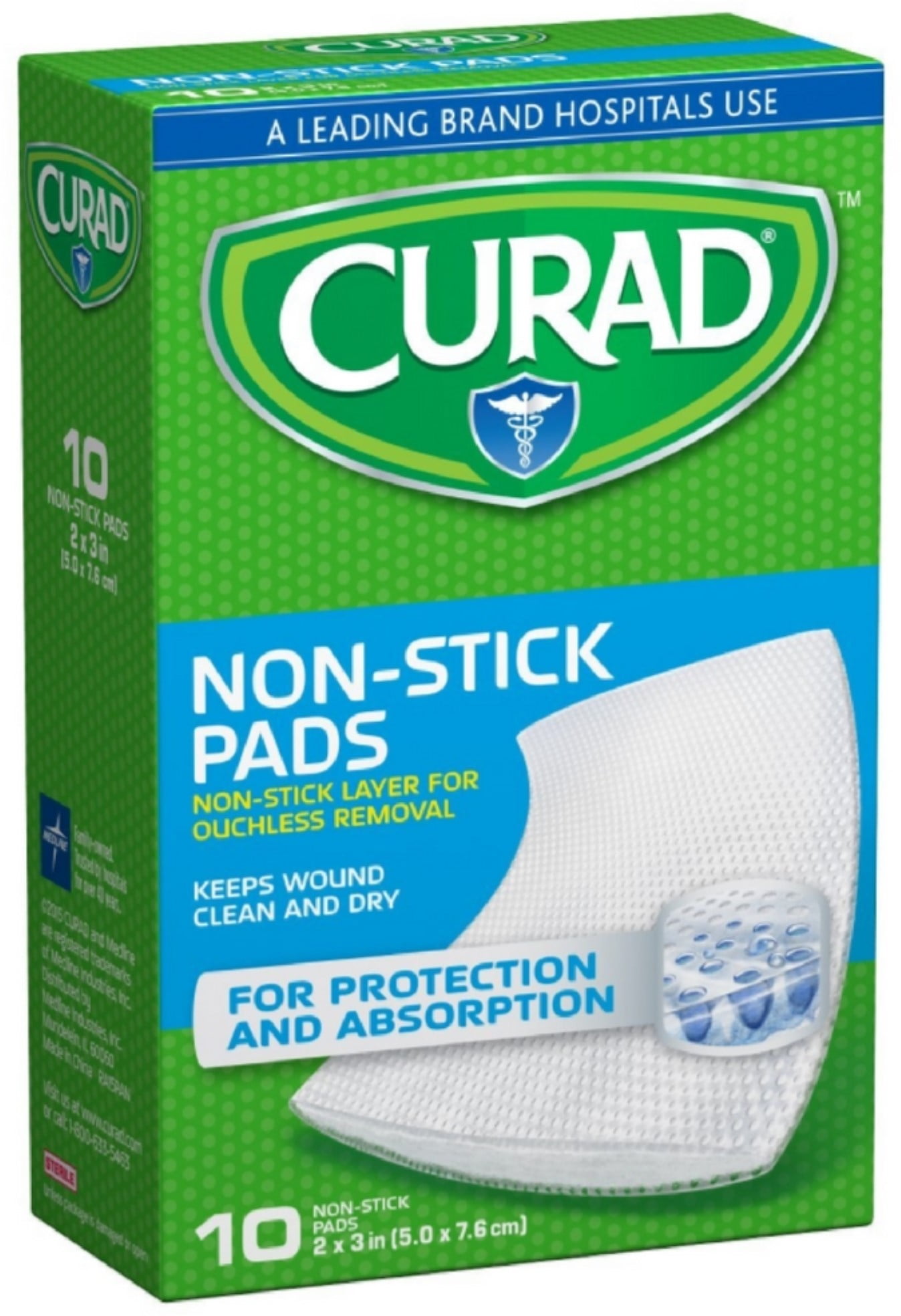 Curad Non-Stick Pads 2' X 3' 10 Each (Pack of 6)