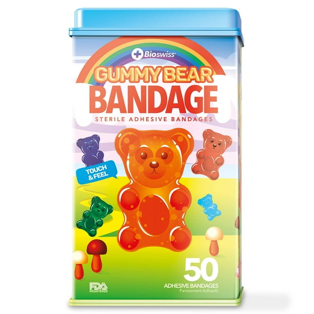 BioSwiss Kids Bandaids 50pcs Sterile Unique Shaped Bandages Colorful