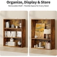 thumbnail image 3 of 3-Tier Bookcase, 31.5 Inch Industrial Storage Wall Shelf, Display Shelf for Living room, Bedroom, Retro Brown, 3 of 7