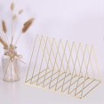 thumbnail image 2 of Creative Metal Triangle Iron Desktop Bookshelf Rack Holder for Books Magazine (Golden), 2 of 4