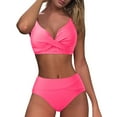 thumbnail image 3 of Cathalem Thong Bikini Sets for Women Reversible String 2 Piece Swimsuit (Pink,M), 3 of 7
