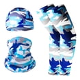 thumbnail image 3 of Camo Neck Gaiter Set for Men UV Protection Moisture-Wicking Breathable Seamless Face Mask Scarf for Outdoor Sports Hiking Running Cycling Skiing One Size Fits Most,Blue, 3 of 3
