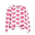 thumbnail image 7 of Penkiiy Valentine's Day Women Long Sleeve Crewneck Sweaters Heart Print Casual Pullover Sweatshirt M White, 7 of 7