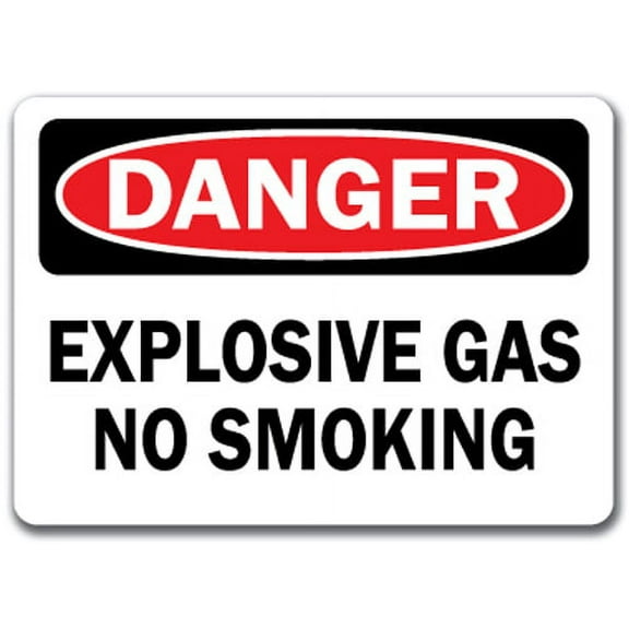 Danger Sign - Explosive Gas No Smoking - 10" x 14" OSHA Safety Sign