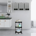 thumbnail image 4 of 3-Tier Rolling Corner Shelf Cart with Wheels - Mobile Bathroom, Kitchen & Living Room Storage Organizer for Toiletries, Snacks & Essentials, White or Black, 4 of 6