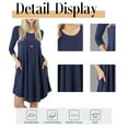 thumbnail image 5 of Mengpipi Women's T-Shirt Dresses Long Sleeve Plain Flowy Women Midi Dress with Pocket S-2XL, 5 of 9