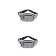 thumbnail image 4 of Riñonera de tela Oxford Qarigey para hombre con cremallera ajustable multibolsillos portátil Gris 2piezas, 4 of 6