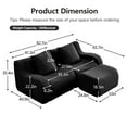thumbnail image 3 of L-Shaped Teddy Fabric 2-Seat Boneless Sofa, No Assembly Required Curved Armrest, Streamlined Design Ergonomic Design, 32D High Density Sponge for Living Rooms Rest Areas Bedroom (Black), 3 of 11