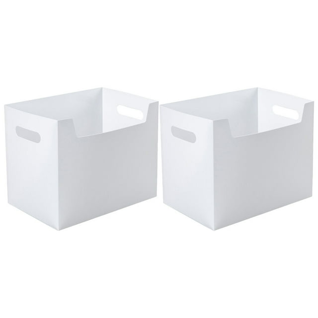 Miangastore 2pcs Desktop Book Storage Boxes Simple Large Capacity Book Racks (White)