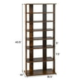 thumbnail image 4 of Giantex 7-Tier Wood Shoe Rack, Free Standing Vertical Shoe Racks w/Shelves of Different Heights, Rack Organizer, Brown, 4 of 10