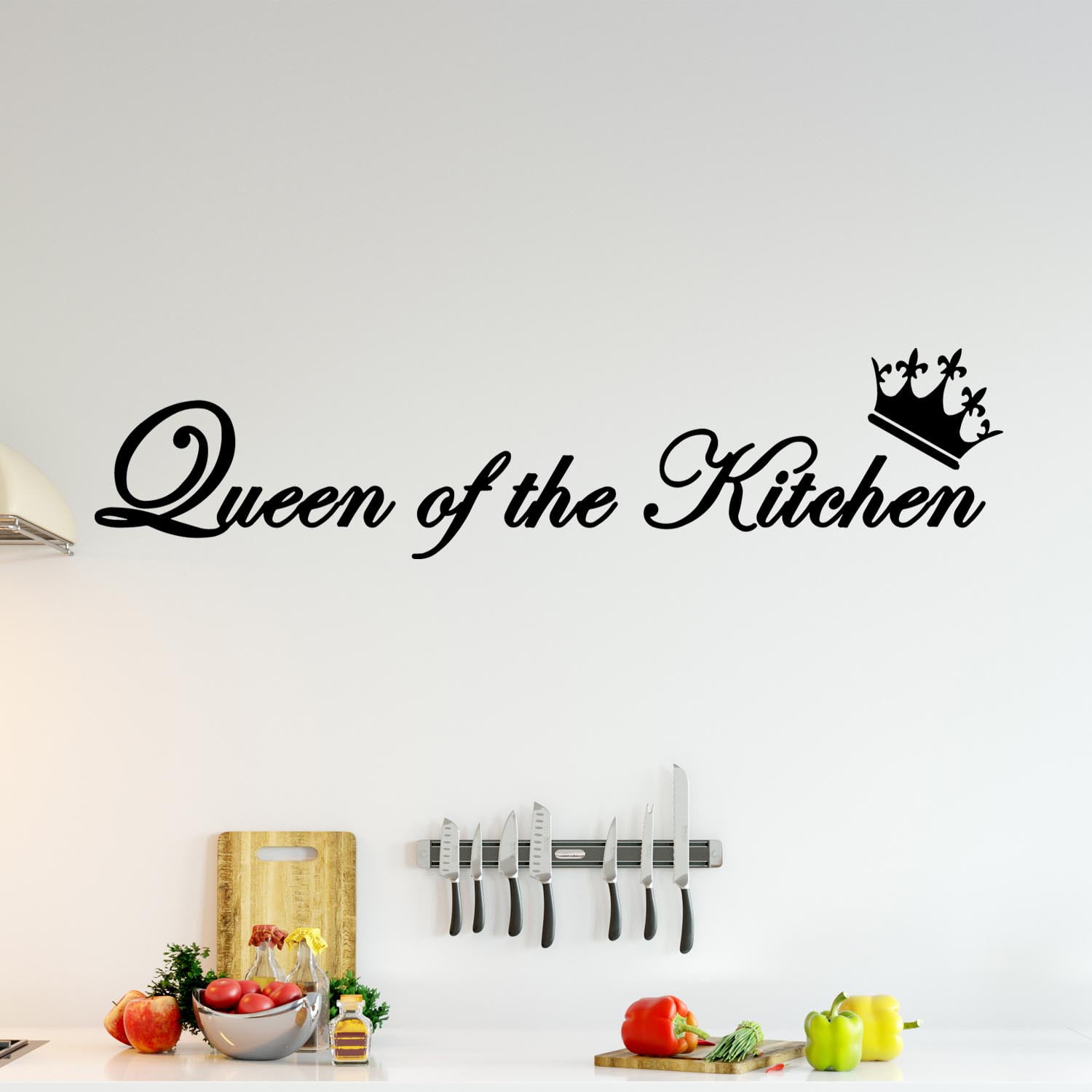 VWAQ Queen of the Kitchen Vinyl Wall Art Decal Quote Saying Lettering Moms Home Decor