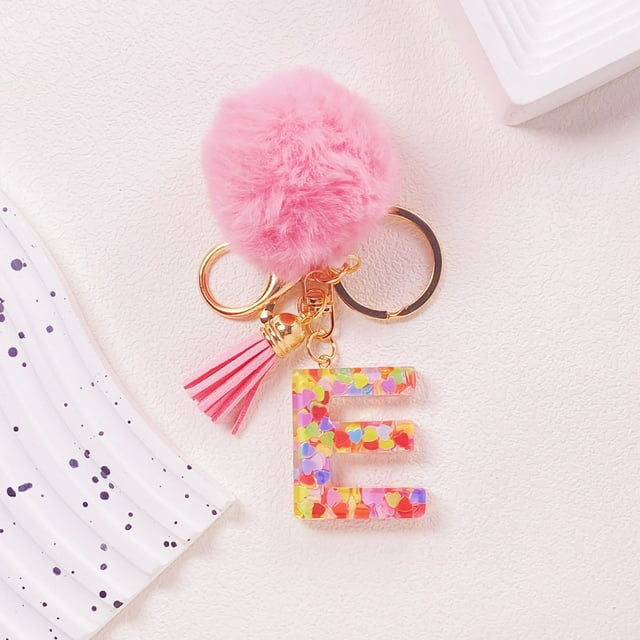 Initial Letter Keychain, 26 Letters Available, Practical Portable Key Accessory, Cute Style Keychain Pendant, Durable Material, Suitable for Keys, Bags, Gifts for Birthday, Graduation, Parties