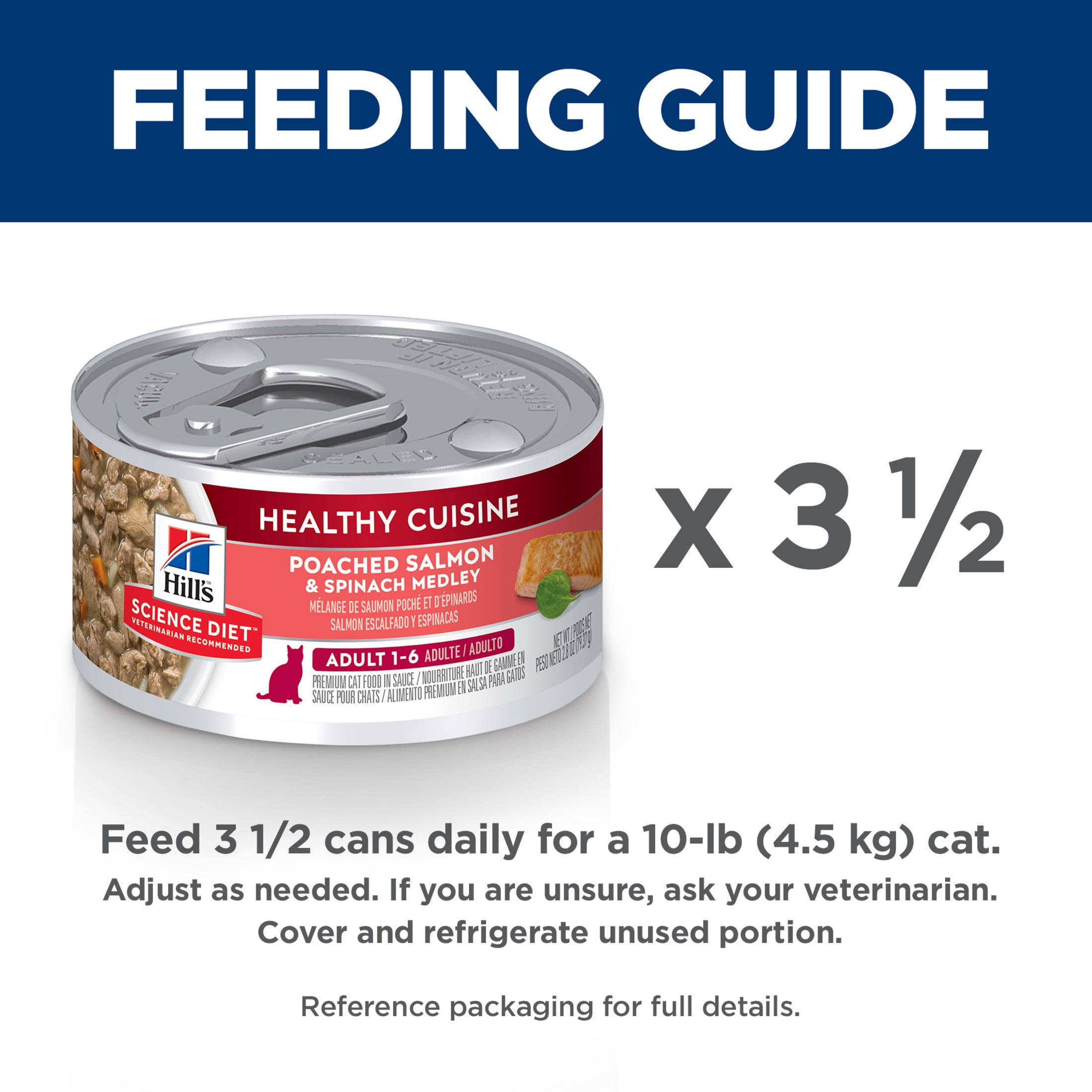 Hill's Science Diet Healthy Cuisine Poached Salmon & Spinach Medley Wet Cat Food, 2.8oz Can 24pk