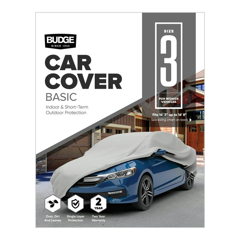 Budge Lite Car Cover, Basic Indoor Protection for Cars, Multiple Sizes Fits  select: 1983-2019 TOYOTA CAMRY, 2001-2017 HONDA CIVIC 