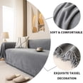 thumbnail image 5 of HUGNEO 71"x118" Chenille Sofa Cover, Non Slip Soft Tassel Couch Cover, Machine Washable Furniture Protector for Kids Pets, Dark Gray, 5 of 11