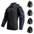 thumbnail image 3 of Kalauyu Long Sleeve Tactical Combat Shirt for Men Color Block Half Zipper Shirts Collar with Multi Pocket Outdoor Training Tops, 3 of 3