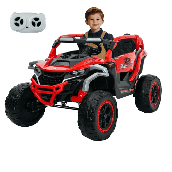 Juuar 12V Ride on Toys for Kids Age 3-6 Years, 2 Seater Electric UTV with Remote Control, Flashlights & Music, Fun Ride on Car Truck Gifts for Birthday Christmas, Red