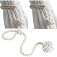 thumbnail image 1 of 2 Pack Curtain Rope Tiebacks, Retro Handmade Curtain Ropes Holdbacks, Rural Decorative Knot Ball Cord Drapery Holdbacks, Decorative Curtain Drapery Holdbacks (Beige), 1 of 5
