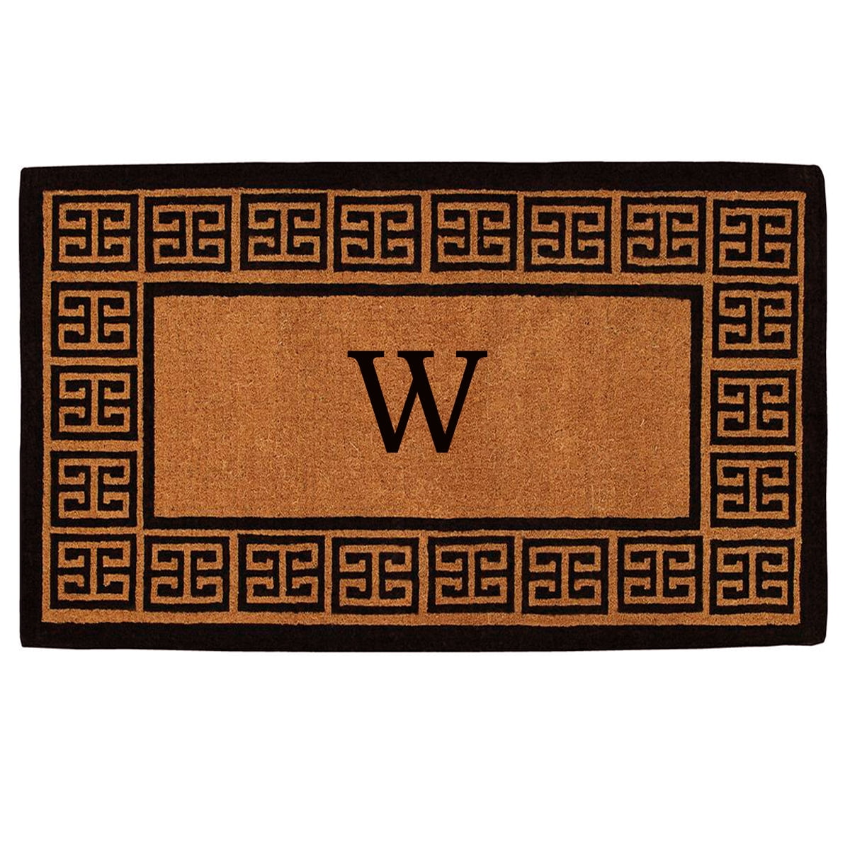 Calloway Mills The Grecian Monogram Outdoor Doormat, Extra-thick 18" x 30" (Letter W)