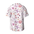 thumbnail image 2 of Wukai Retro Floral Men's Casual Short-Sleeve Button Down Shirt - Lightweight Summer Dress Shirt for Daily Wear-4X-Large, 2 of 7