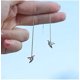 thumbnail image 5 of Pendientes colgantes con diseño de grulla de papel de origami, plata de ley, buena suerte, lindo enhebrador de borlas, cadena larga, línea de oreja, pendientes minimalistas, regalos de joyer, 5 of 5