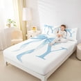 thumbnail image 3 of Erosebridal Blue Bowknot Full Size Sheets for Girls, Monogrammed Y Bed Sheets, 4pcs, 1 Flat Sheet, 1 Fitted Sheet and 2 Pillowcases, 3 of 5