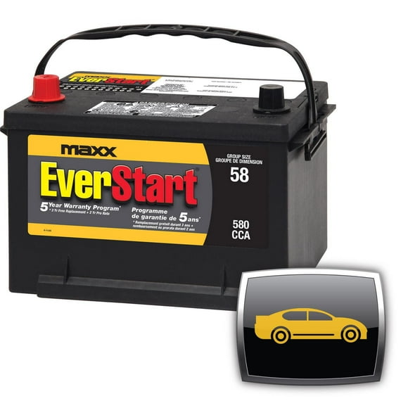 EverStart AUTO MAXX-58N, 12 Volt, Car Battery, Group Size 58, 580 CCA, EverStart, Car Battery