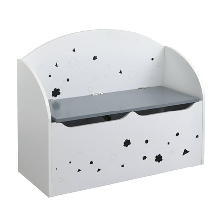 TMS Talori Toy Box with Flip Top Lid, White/Gray