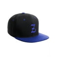 thumbnail image 2 of Daxton Classic Snapback Hat Old English Font Alphabet A to Z Flat Bill Visor Cap, Black Royal Hat, Royal Z, 2 of 3
