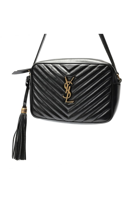 Pre-Owned Saint Laurent Lou Camera Bag with Tassel, Shoulder Bag, 612544, Leather, Black