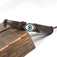thumbnail image 2 of HOOUN 6Pcs/Set Turkish Evil Eye Punk Leather Bracelet Wrist Cuff Bangle Adjustable, 2 of 5