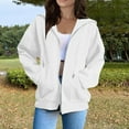 thumbnail image 2 of Holzkary Zip Up Hoodie Women Long Sleeve Sweatshirts Fall Outfits 2025 Oversized Hoodies Casual Fashion Jackets Hoodies for Men and Women Design Your Own Customized Your Text Photo Hoodies White Xl, 2 of 8