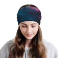 thumbnail image 6 of Yiaed Cosmic Paint Swirl Print Multifunction Beanie Hats for Women Men Slouchy Knit Beanie Hat Winter Hat Scarf Stretch Skull Cap, 6 of 8