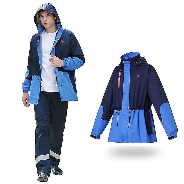Veste Imperméable Imperméable et Pantalon Costume Poncho Épaissi Imperméable à Capuche Gris