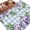 Light Purple Green Light Blue, variant on Purple Flowers Round Area Rug 3Ft Washable Small Circle Rugs for Kitchen Entryway, Spring Leaves Floral Plants Beige Non-Slip Carpet Floor Mats Indoor Outdoor Carpet Runner Aesthetic Home Decor
