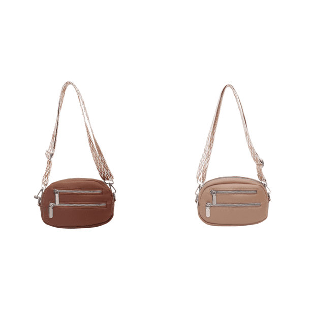 Bolso Bandolera para Mujeres Y Hombres Con Correa Ajustable Fanny Pack Cuero PU (marrón)