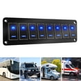 thumbnail image 1 of Panel De Interruptor De Palanca LED Para Barco Marino, Panel De Interruptor De Palanca De Aluminio RV Negro Oxidado 5PIN 20A 30A Luz LED Azul Para Autobús, 1 of 7