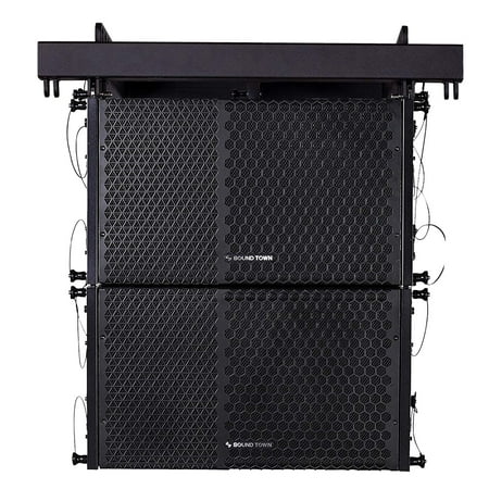 Sound Town ZETHUS Series 1200W Line Array Speaker System with Two 10-inch Passive Line Array Speakers, Black for Installation, Live Sound, Bar, Club, (Best Soundboard For Church)