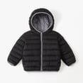 thumbnail image 4 of Spazoro Girls Hooded Puffer Jacket with Pockets, Long Sleeve Solid Color Zip Up Warm Lightweight Winter Outerwear Coat Black Size 1-2T, 4 of 8