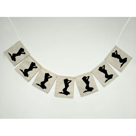 ZKGK Sexy Woman Silhouette Banner Bunting Garland Flag Sign for Home Family Party Decoration
