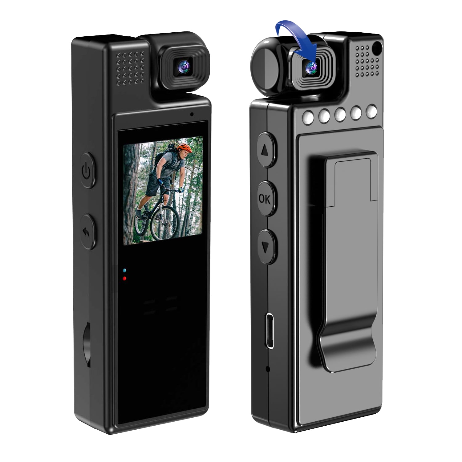 Caméra D'action Corporelle 4K - Poche, écran 1.3", WiFi, Vision Nocturne - Inclut Carte 128Go - 6