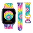 thumbnail image 1 of Correa De Reloj Summer Rainbow Boho Tie Dye Compatible Con Apple Watch 38 Mm, 40 Mm, 41 Mm, 42 Mm, 44 Mm, 45 Mm, 49 Mm, Para Mujeres Y Hombres, Regalos, Pulseras Deportivas De Silicona, Correa Para Iw, 1 of 5
