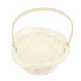 thumbnail image 6 of FRCOLOR Plastic Wicker Flower Basket Handle Picnic Basket Fruit Basket Woven Hand Basket, 6 of 6