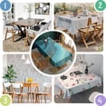 thumbnail image 5 of Blue and Gold Marble Wave Art Pattern Rectangle Tablecloth 60"x102",Waterproof Polyester Rectangle Table Cloth, Wipeable Spillproof Polyester Tablecloth for Dining, Camping, Indoor and Outdoor, 5 of 6