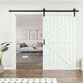 thumbnail image 2 of 48'' x 84'' Modern K Shape Primed Sliding Barn Door with Installation Hardware Kit (Double Door & Soft Close Optional), 2 of 9
