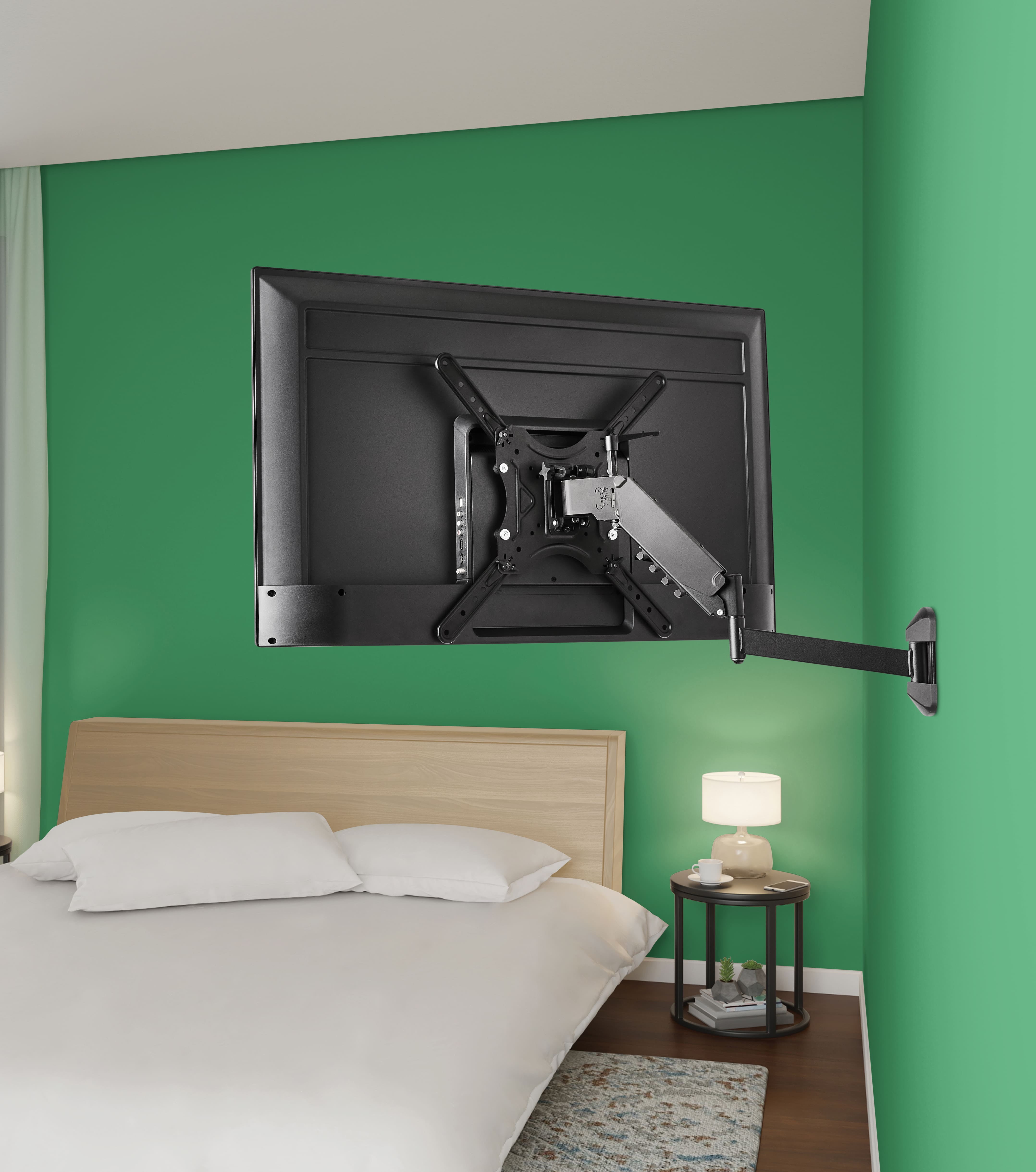 onn Spring Assisted Full Motion Mount for 24" to 65" TVs, ETL Listed, Holds upto 66 lbs